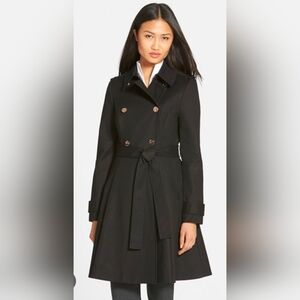 Ted Baker Flared Skirt Trench Coat Classic Black Trench Coat Size 5
